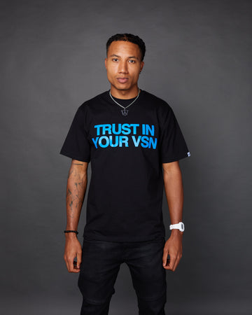 “Trust In Your VSN” Tee (Black/Blue)