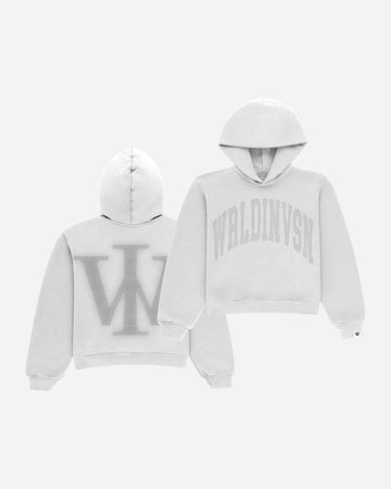 Premium “Stone” Oversized Hoodie (White/Rhinestone) [Boxy + Heavy]